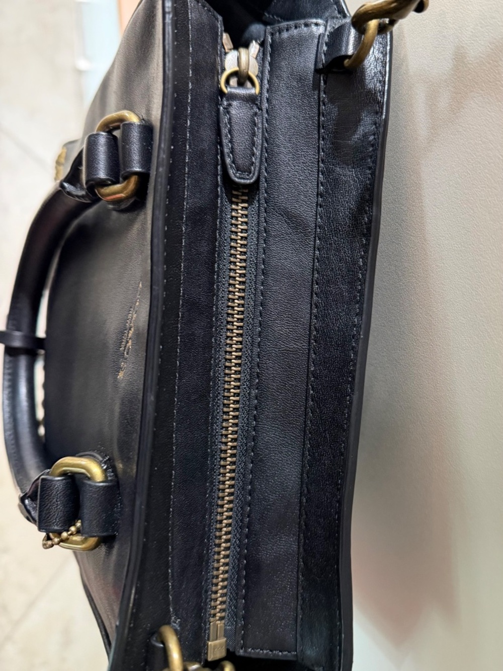 Coach Legacy Studded Mini Tanner Black Leather Crossbody Satchel Bag - Picture 4 of 13